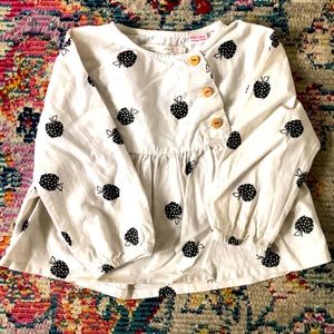 ZARA white blouse with black apples!